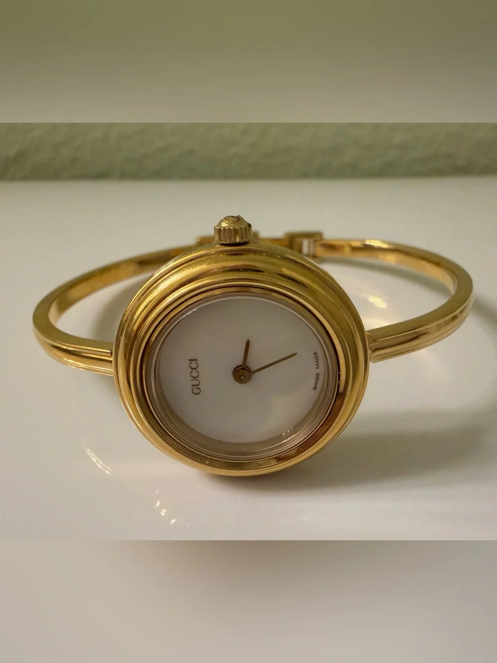 Near Mint~Gucci Interchangeable Bezel Bangle Bracelet Watch with Box/Paper